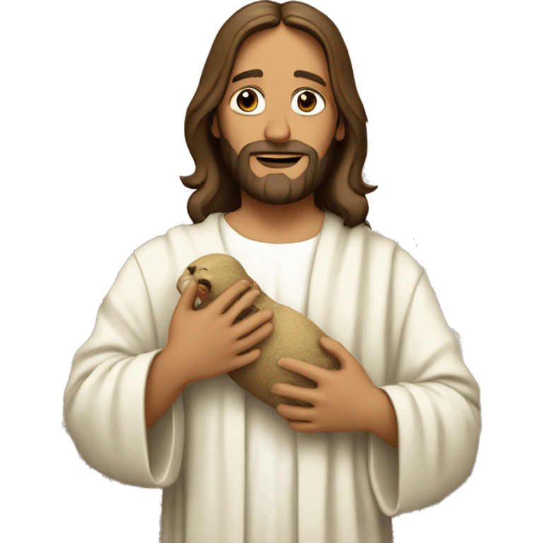 Jesus holding a lotmonkeys  emoji