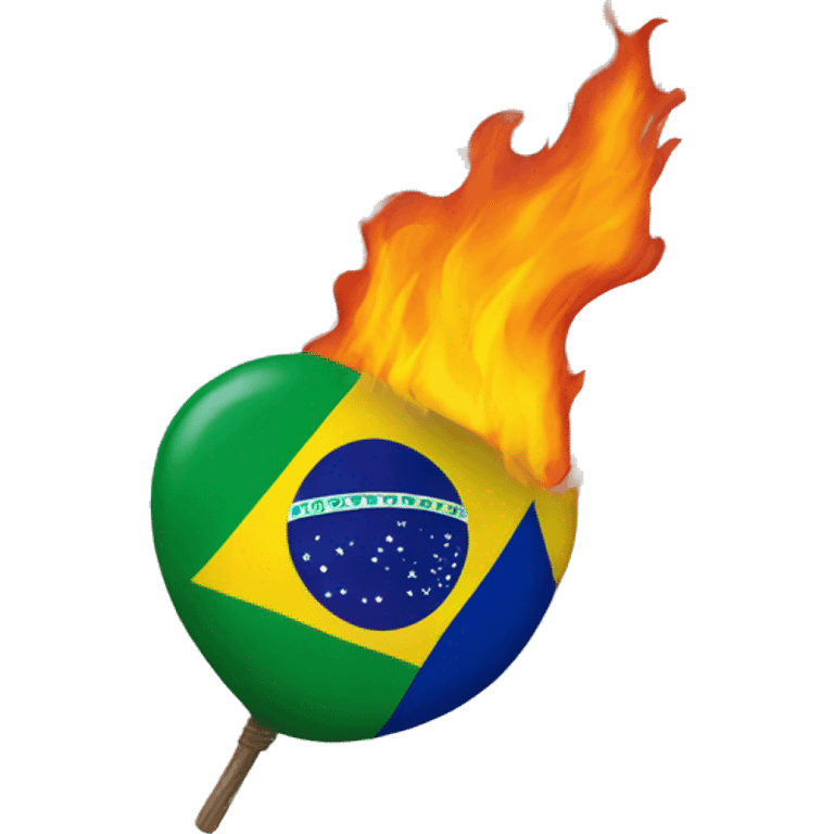 brazil flag fire emoji