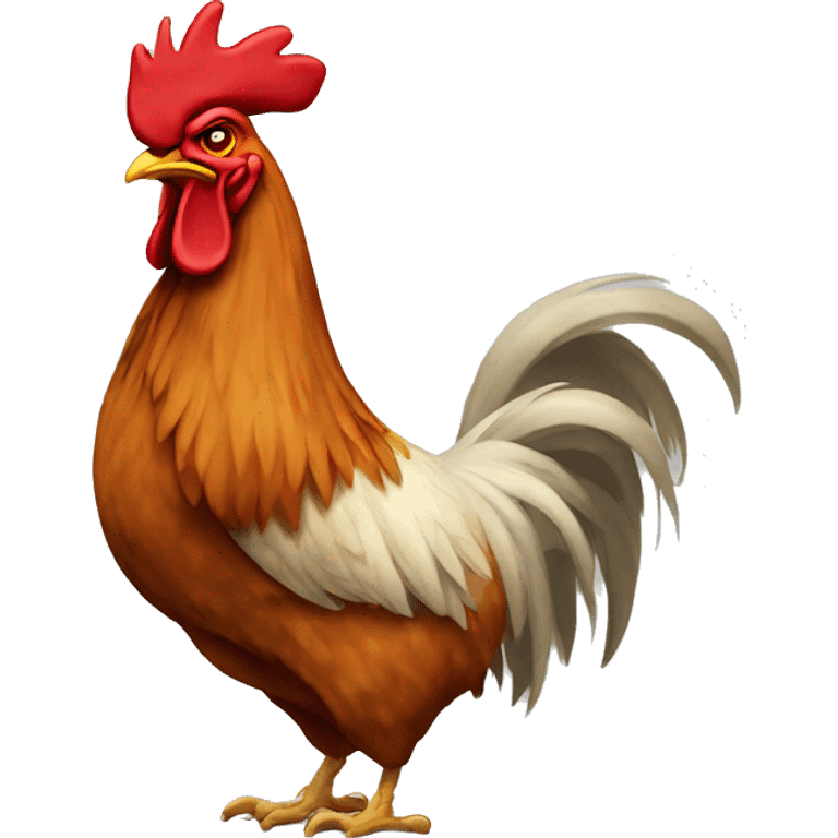 the offended rooster emoji