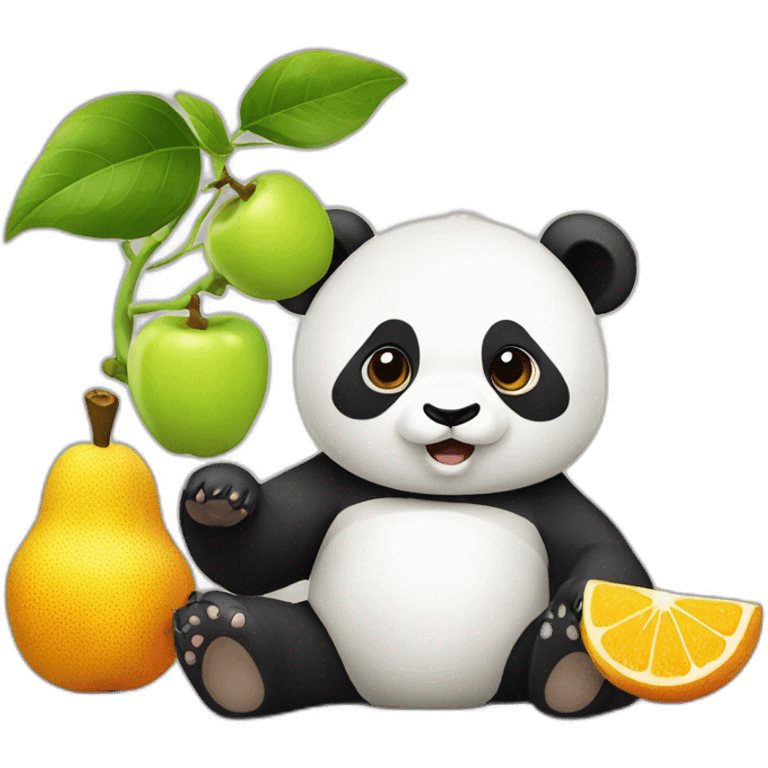 Panda qui mange un fruit  emoji