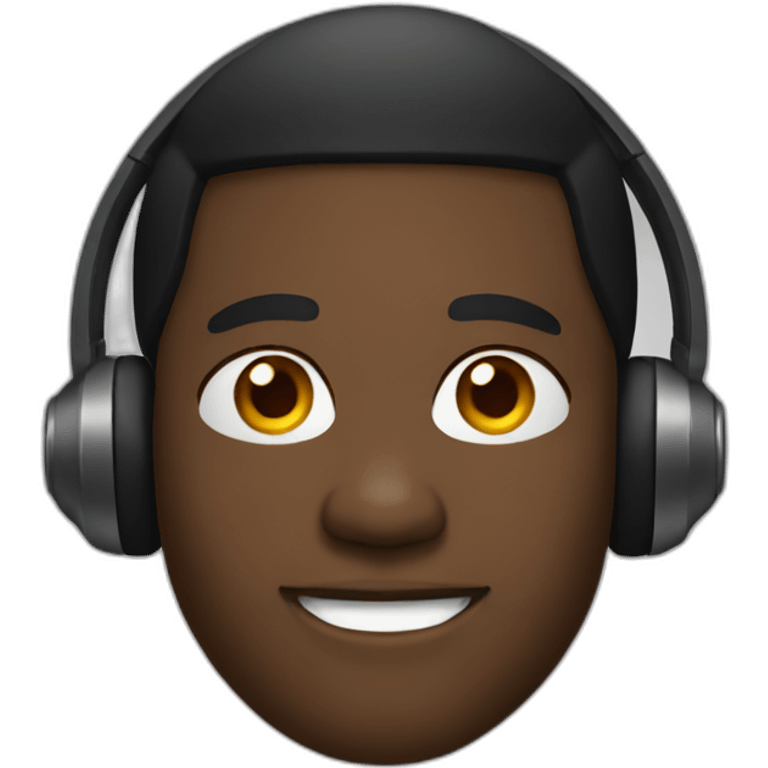 Black man with headphones emoji