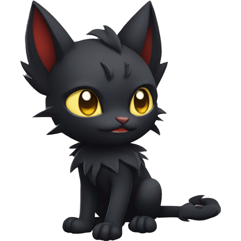 Black Edgy Gothic Litten-Bat-cat-Fakemon full body emoji