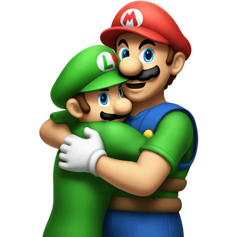 Mario & Luigi hugging emoji