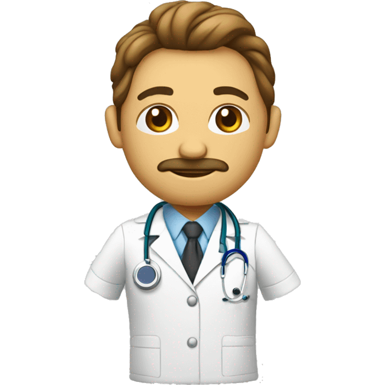 León pensando vestido de médico en la Habana  emoji