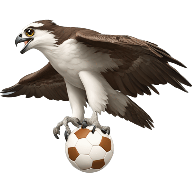 Osprey clutching a football emoji