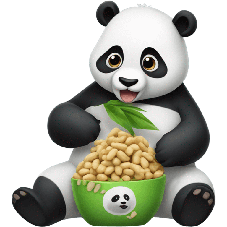 Panda eating peanuts emoji