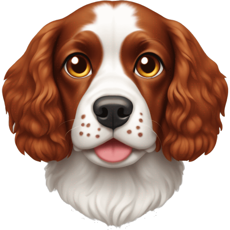 Red and white french britanny spaniel dog emoji