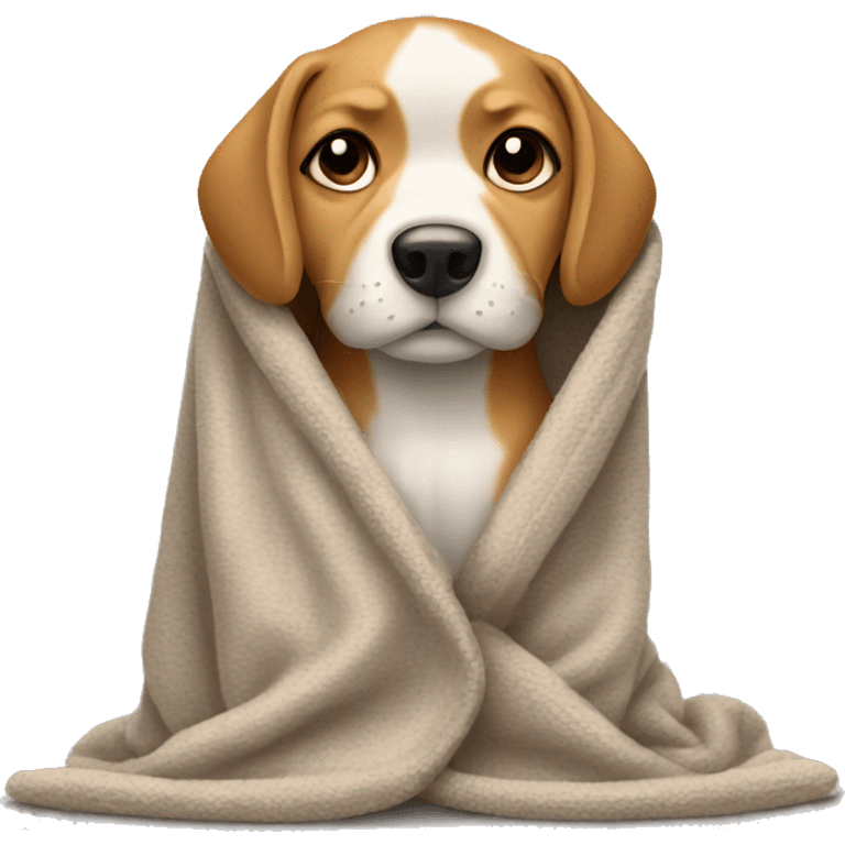 Dog wrapped in a blanket emoji