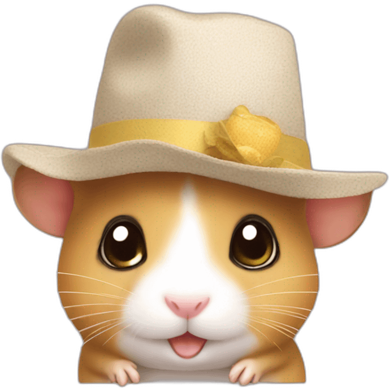 hamster wear cute hat emoji