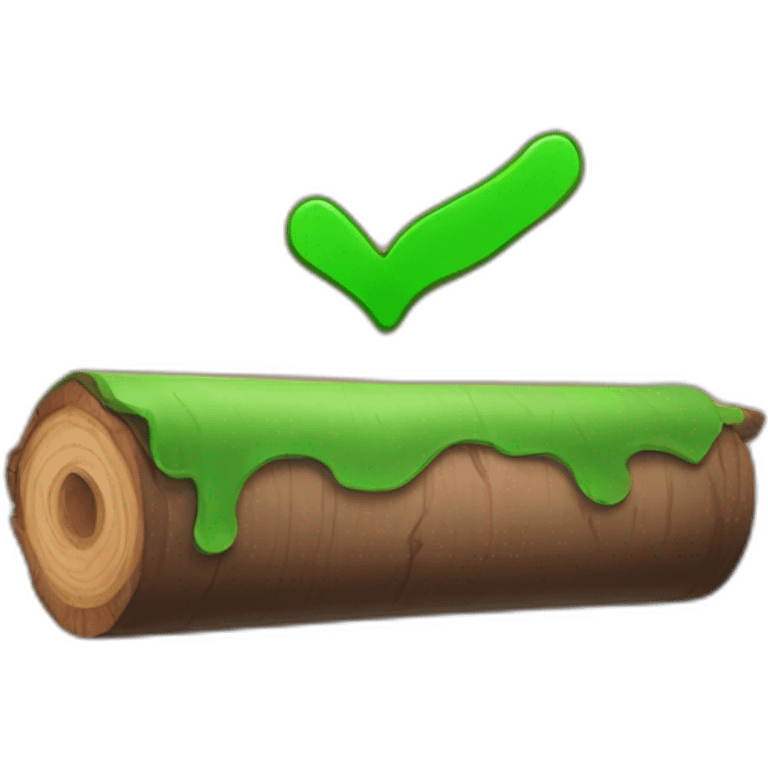 log with green checkmark emoji