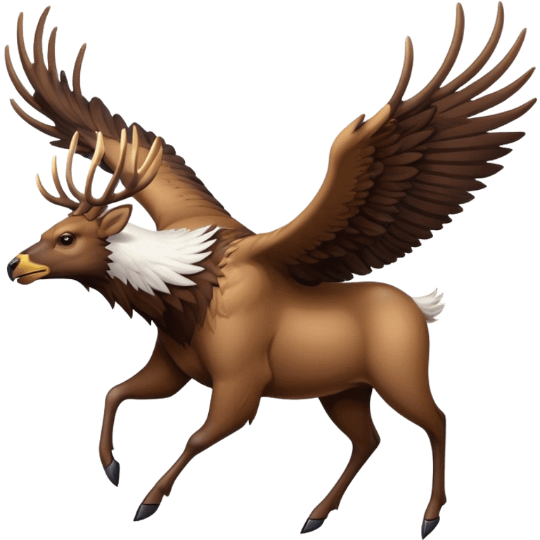 Elk with eagle wings flying emoji