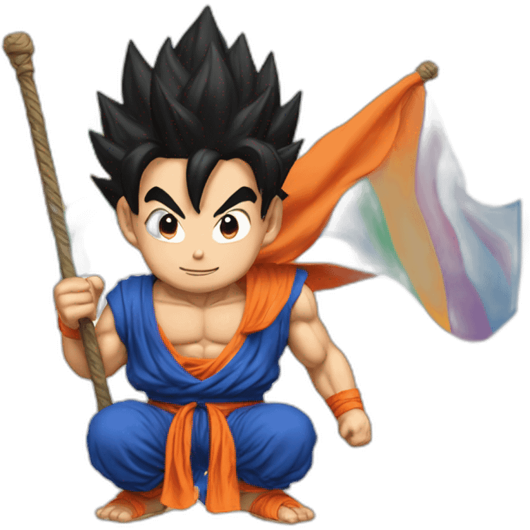 goku with a pride flag emoji