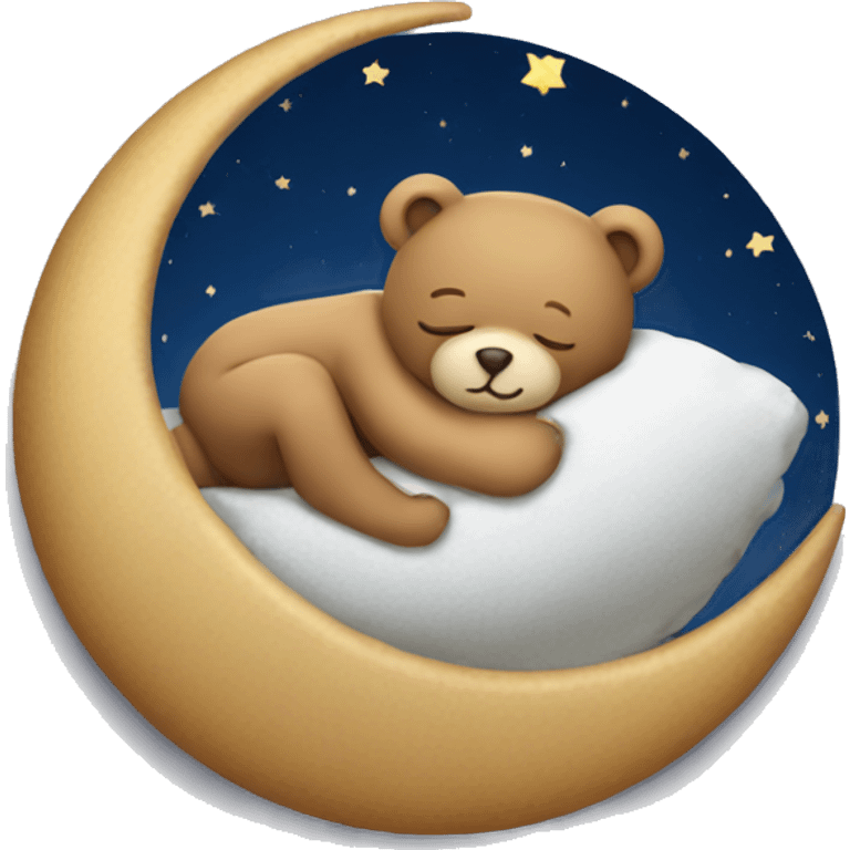 Teddy bear sleeping on the moon emoji