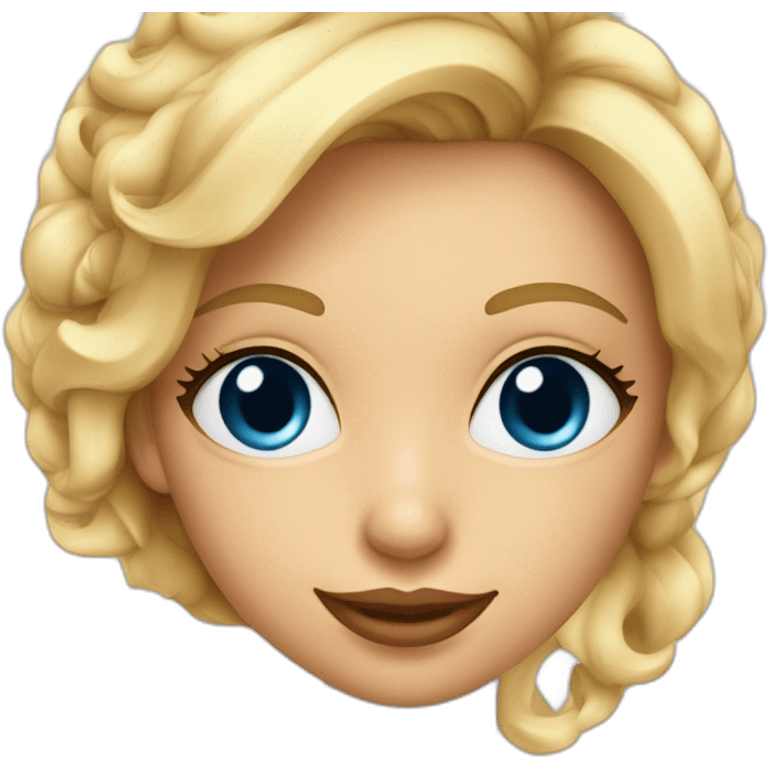 fille blonde bronzé avec les cheveux au carré et les yeux bleu en train de un cocktail plus grand que sa tête emoji