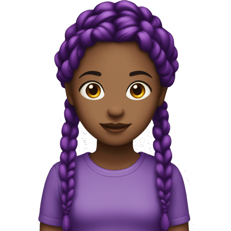 Girl black with braids purple  emoji