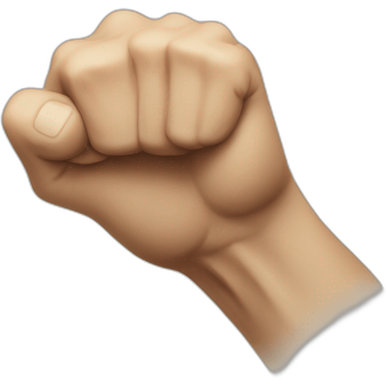 An image depicting a fist slightly angled upward, with the wrist visible up to about the elbow. emoji