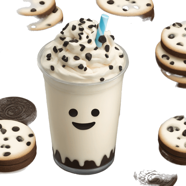 Cookies and cream milkshake emoji