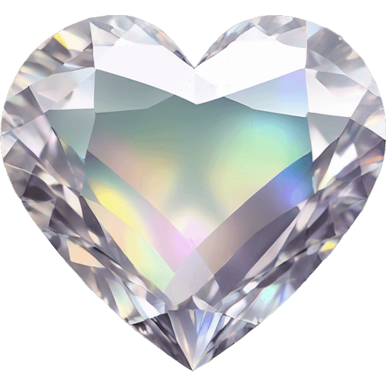 Heart shaped 56-carat iridescent diamond emoji