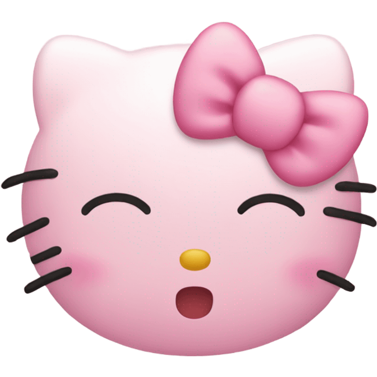 Light pink hello kitty kiss emoji