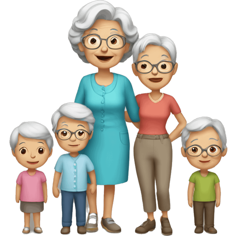 Granny with family emoji