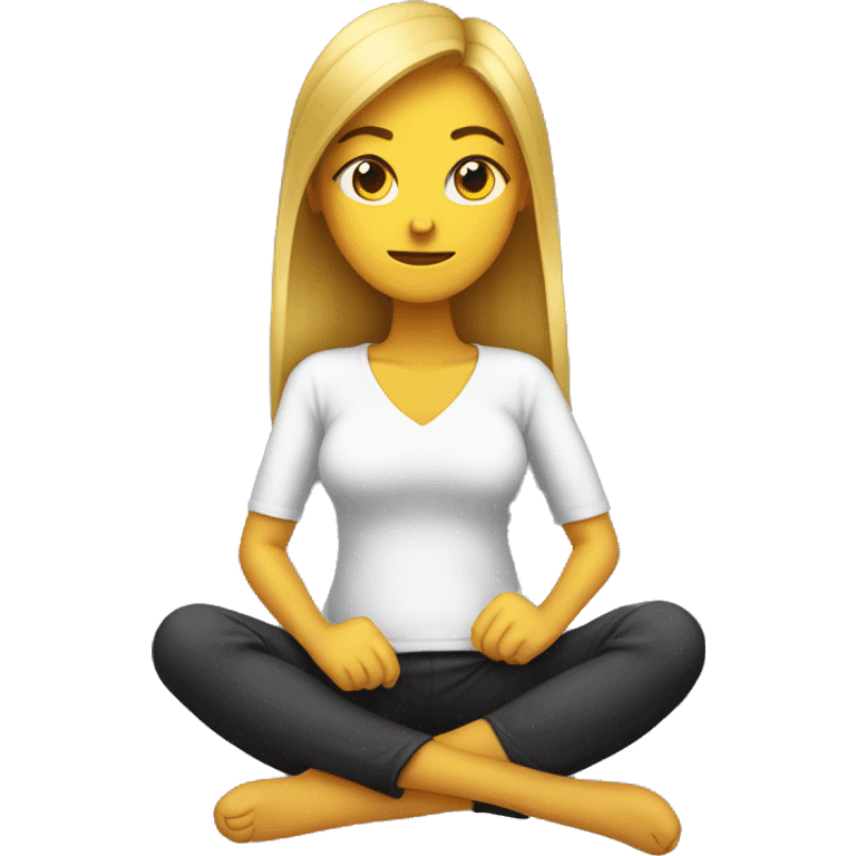 femme assise avec un chat en position bizarre  emoji