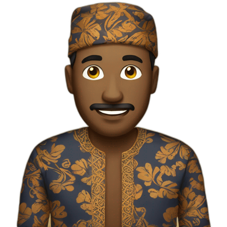 Men wearing batik emoji