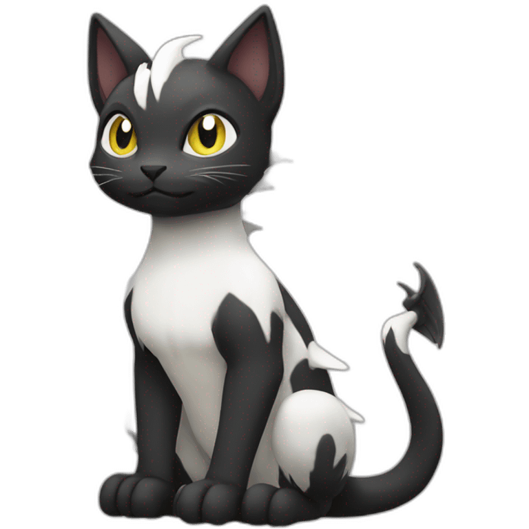 Sitting-Black-and-White-cat-dragon-type-pokemon emoji