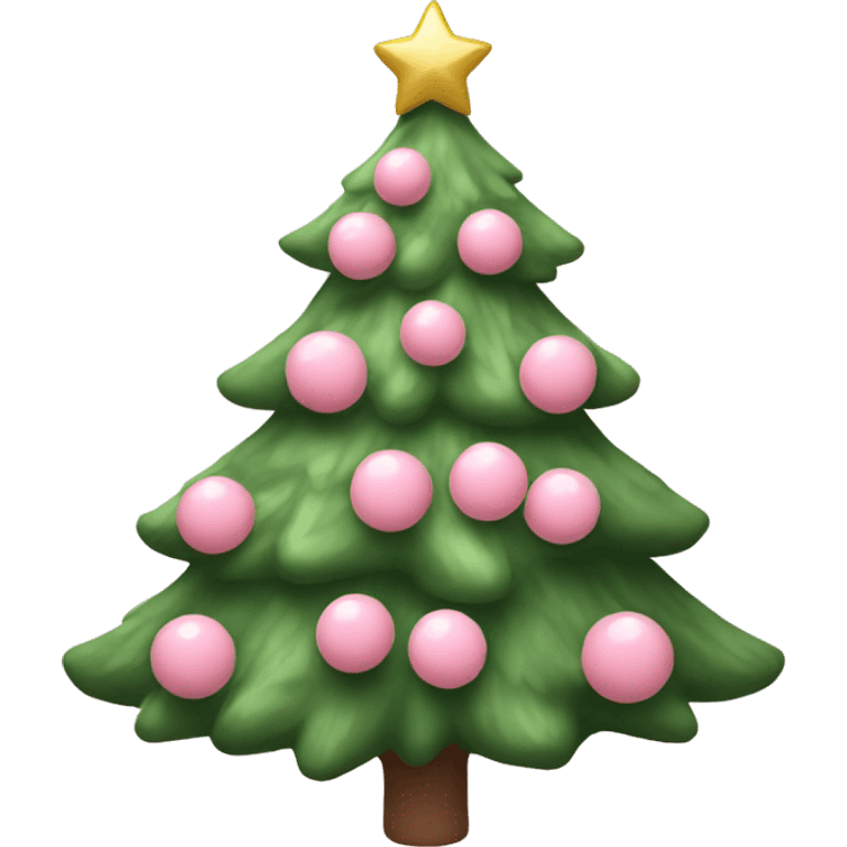 Blush pink Christmas tree emoji