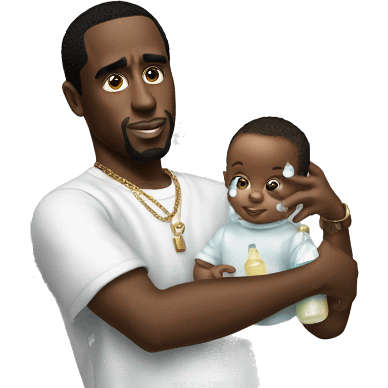 p diddy holding baby oil emoji