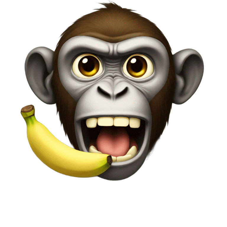 Angry monkey eating banana emoji