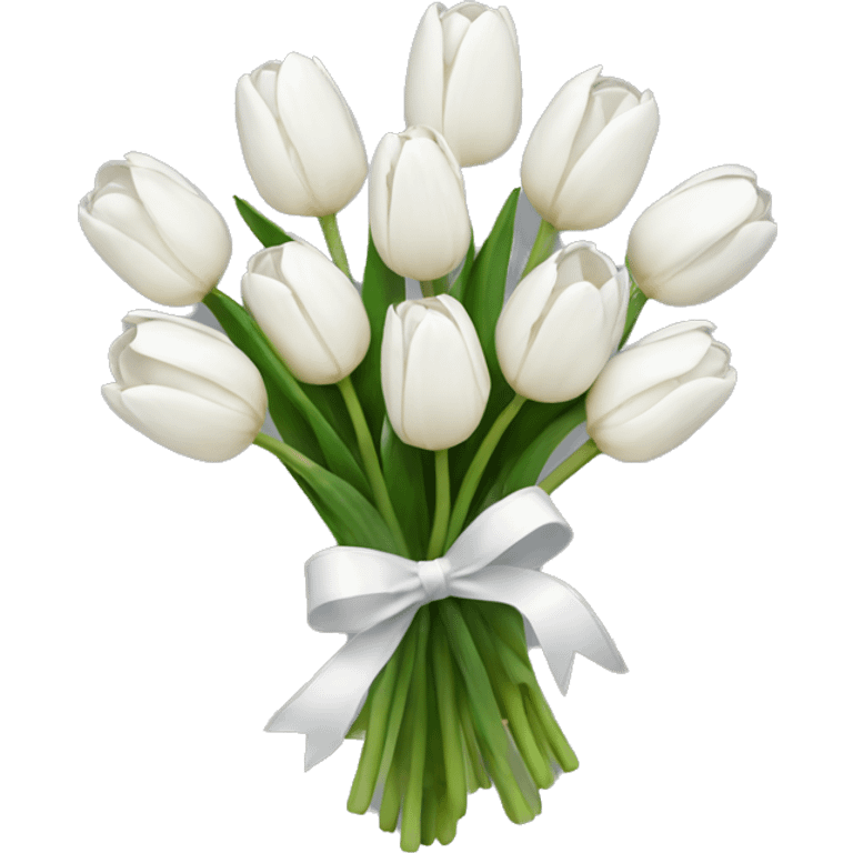 white tulip bouquet  emoji