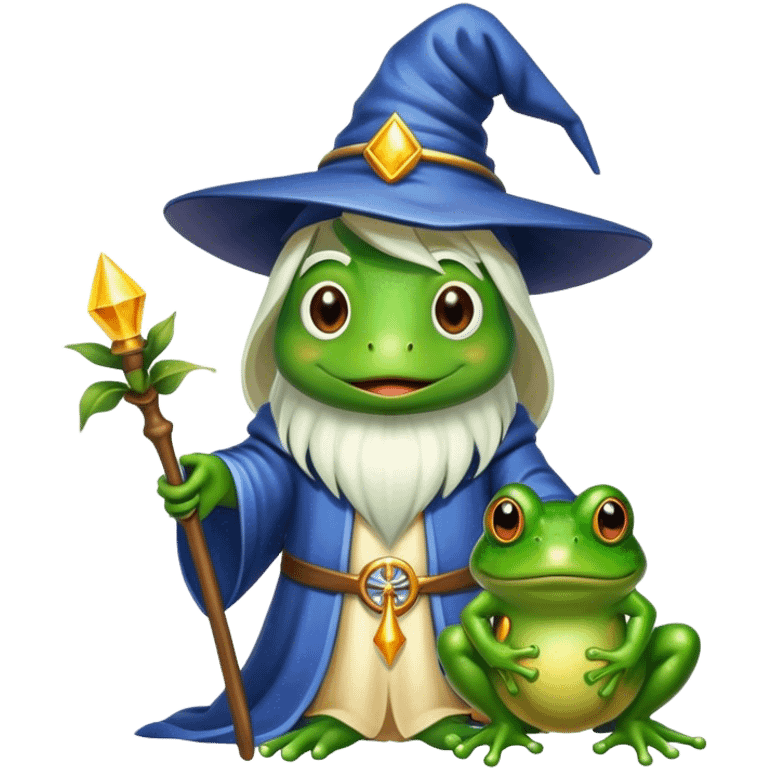 A wizard with a frog emoji