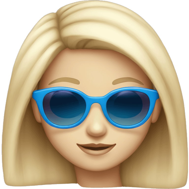 Little white girl with blue sunglasses emoji