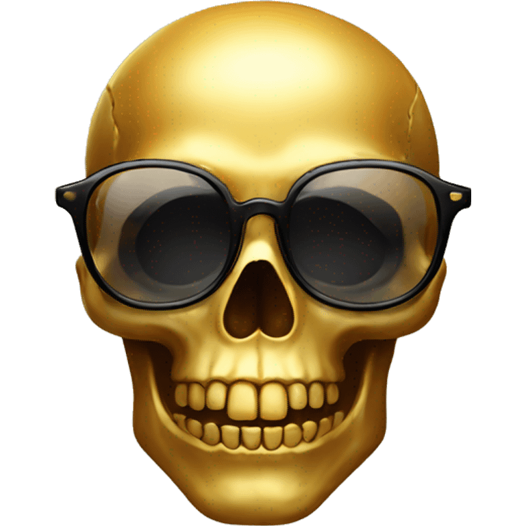 Golden Skull with glasses emoji