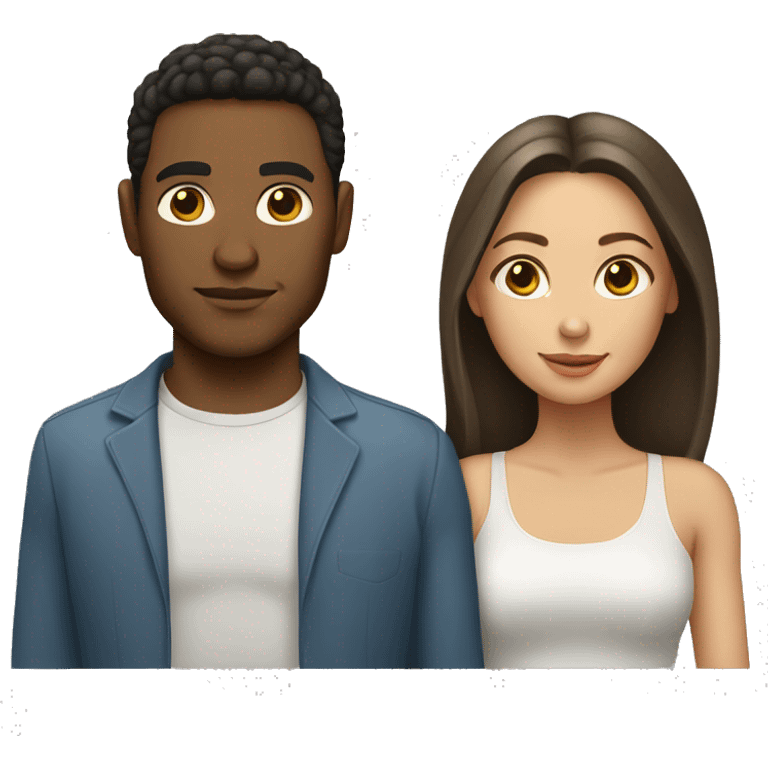 Light skinned man with brunette woman  emoji