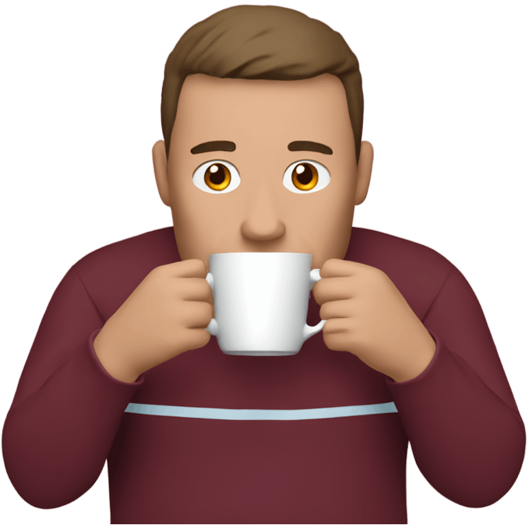 a west ham fan drinking a cup of tea emoji