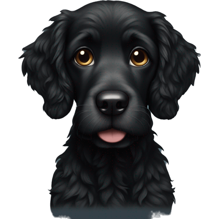 Black doodle dog emoji