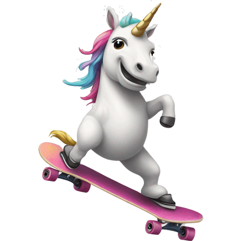 Unicorn skateboarding  emoji