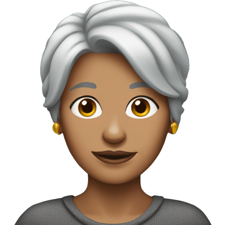 Grey-haired Woman-with-yorkie emoji