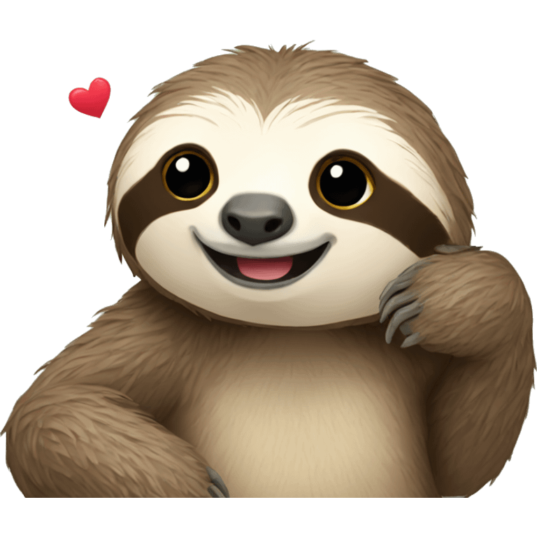 Sloth in love emoji