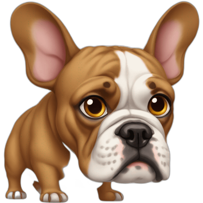 France-BullDog with big ears eyes small mouth emoji