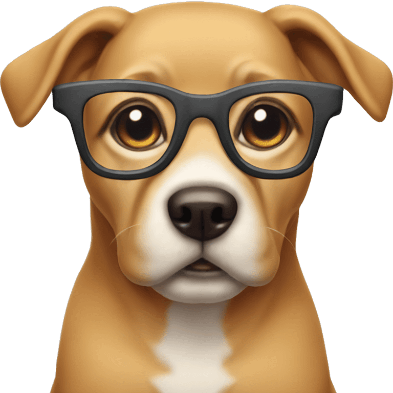 Cute dog with op glasses emoji