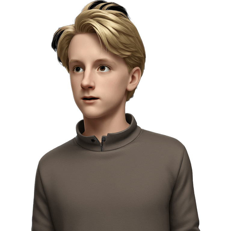 realistic portrait of blonde boy emoji