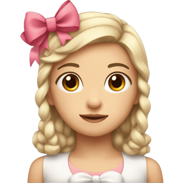 Girl with cute bow emoji