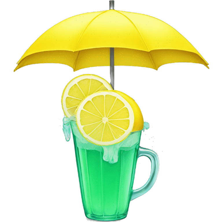 A lemonade with a umbrella toptopping emoji