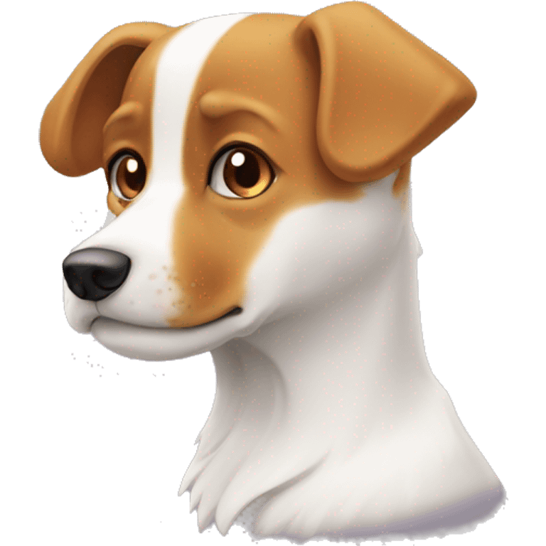 Chien roux et blanc emoji