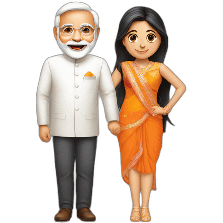 Narendra modi and girlfriend party emoji