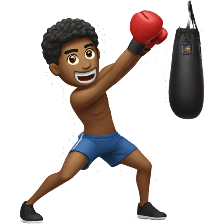 Guy hitting the bag emoji