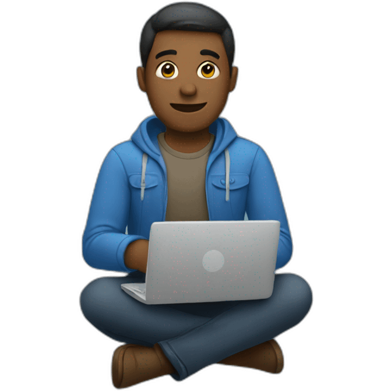 Men sitting with a laptop  emoji