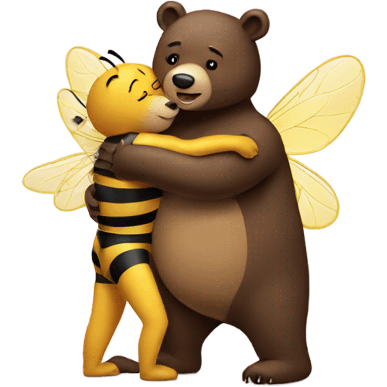 bear hugs one bee  emoji